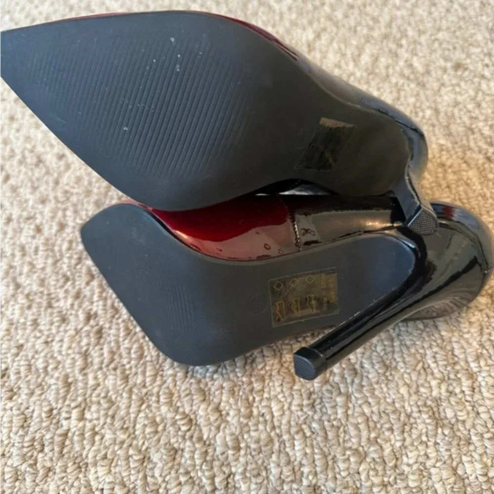 Shoe Republic LA Glossy Red and Black Heels